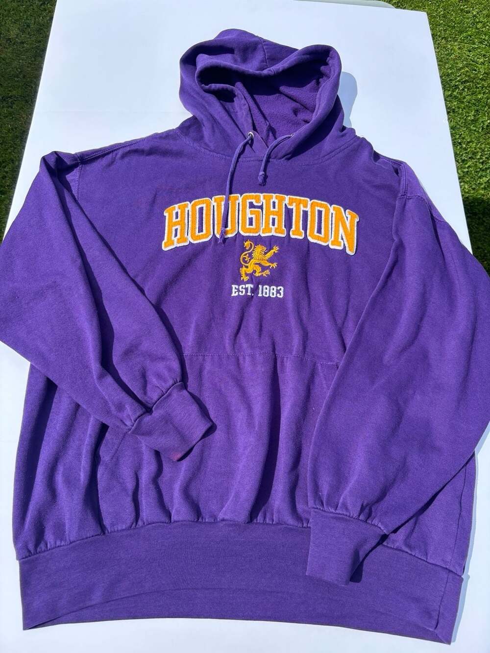 Vintage MV Sport Houghton University Hoodie Purple Size XL stain